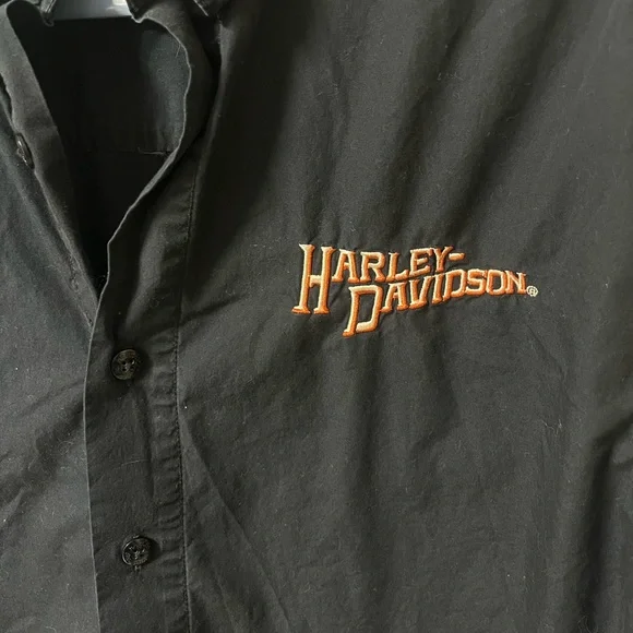 Harley Davidson Black Button Up Embroidered shirt - Picture 2 of 5
